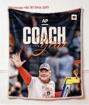 Coach AP Coach of the Year Print Flannel Sofa Throw Blanket C143